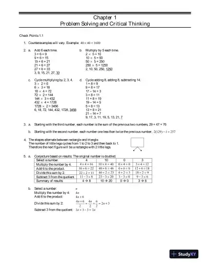 Solution Manual for Thinking Mathematically, 7th Edition - Page 5 preview image