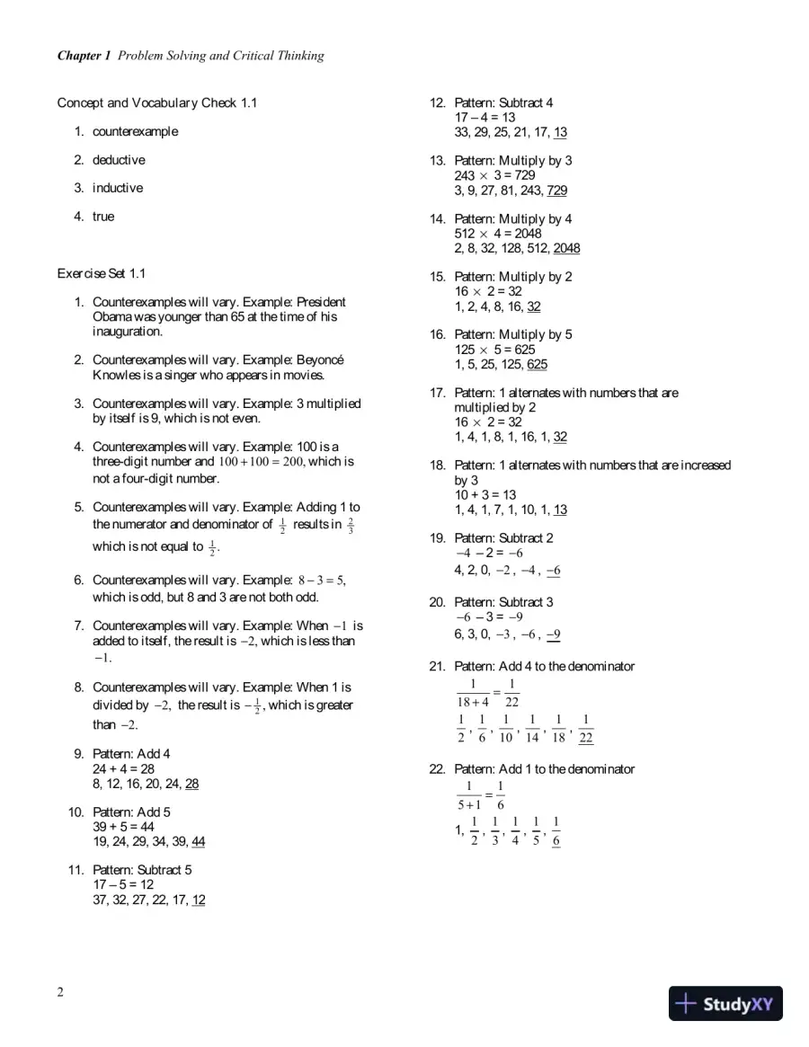 Solution Manual for Thinking Mathematically, 7th Edition, page 6