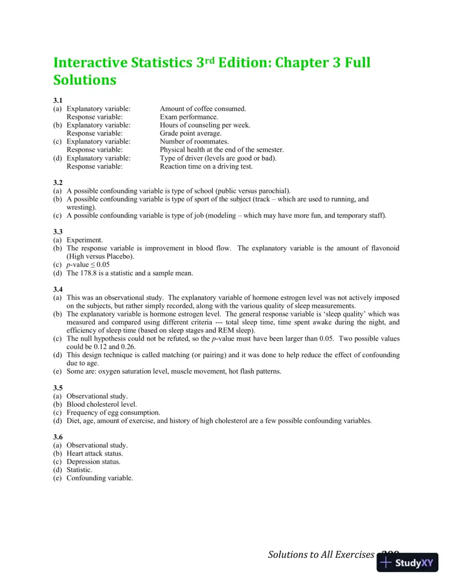 Solution Manual for Interactive Statistics, 3rd Edition, page 26