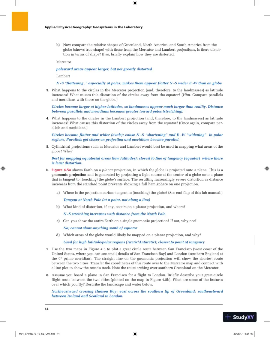 Applied Physical Geography: Geosystems in the Laboratory, 10th Edition Solution Manual, page 15
