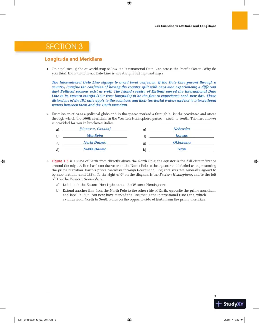 Applied Physical Geography: Geosystems in the Laboratory, 10th Edition Solution Manual, page 4