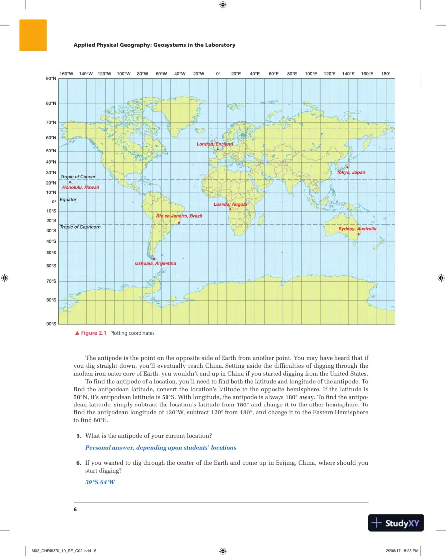 Applied Physical Geography: Geosystems in the Laboratory, 10th Edition Solution Manual, page 7