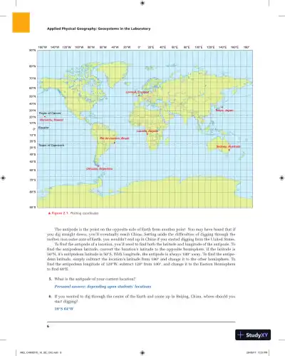 Applied Physical Geography: Geosystems in the Laboratory, 10th Edition Solution Manual - Page 7 preview image
