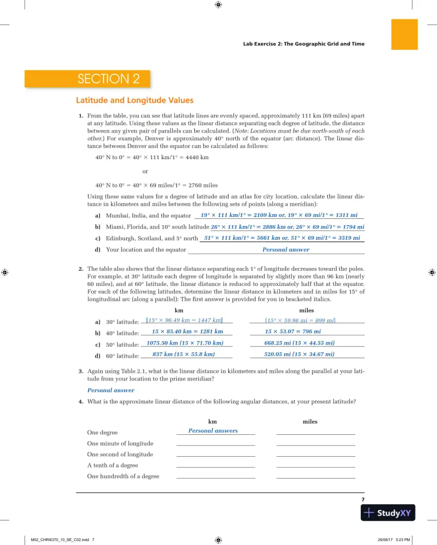 Applied Physical Geography: Geosystems in the Laboratory, 10th Edition Solution Manual, page 8