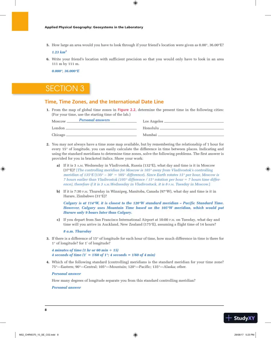 Applied Physical Geography: Geosystems in the Laboratory, 10th Edition Solution Manual, page 9
