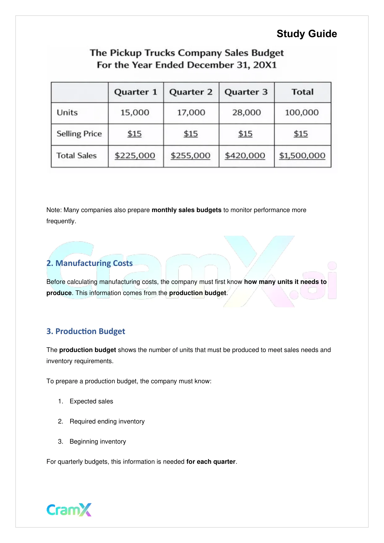 Accounting Principles II – Budgets - Page 5 preview image