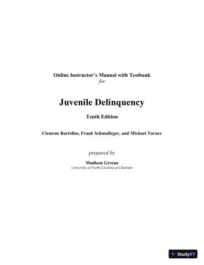 Test Bank for Juvenile Delinquency, 10th Edition - Page 1 preview image