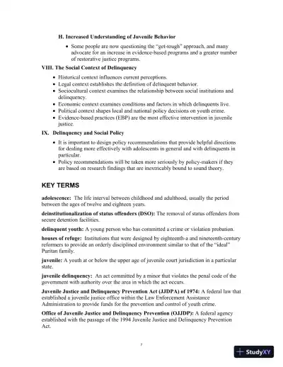 Test Bank for Juvenile Delinquency, 10th Edition - Page 11 preview image