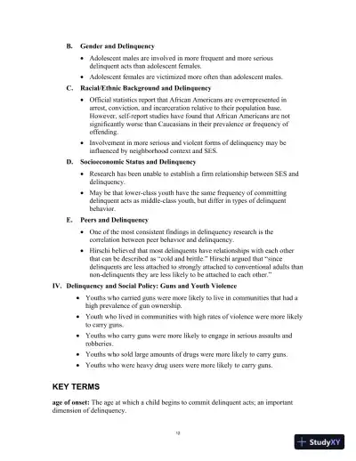 Test Bank for Juvenile Delinquency, 10th Edition - Page 16 preview image