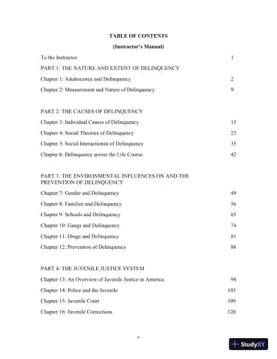 Test Bank for Juvenile Delinquency, 10th Edition - Page 3 preview image