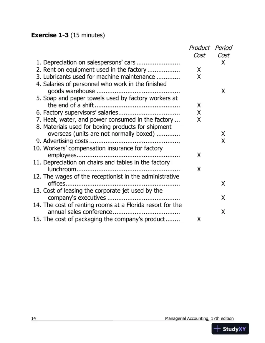 Solution Manual For Managerial Accounting, 17th Edition, page 15