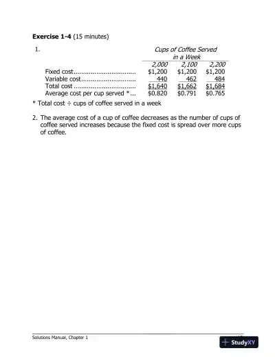 Solution Manual For Managerial Accounting, 17th Edition - Page 16 preview image