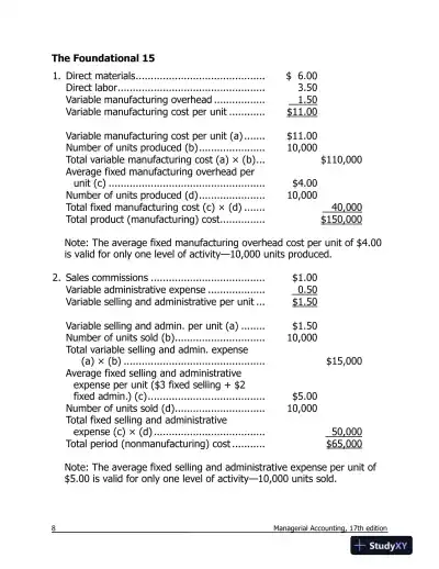 Solution Manual For Managerial Accounting, 17th Edition - Page 9 preview image