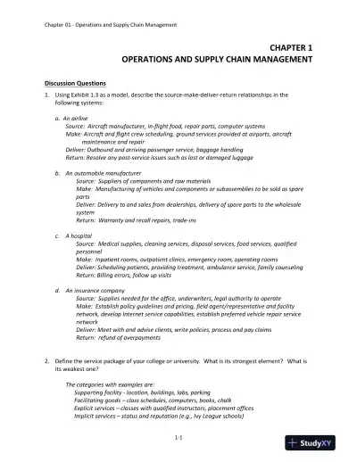 Solution Manual For Operations and Supply Chain Management, 16th Edition - Page 1 preview image