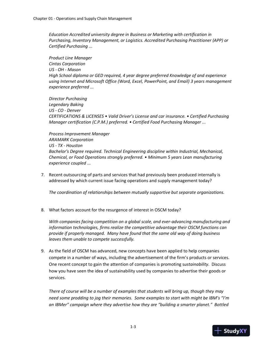 Solution Manual For Operations and Supply Chain Management, 16th Edition, page 4