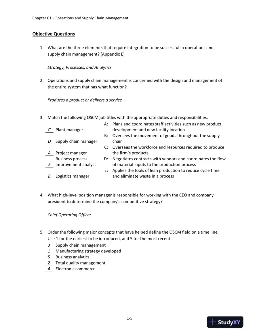 Solution Manual For Operations and Supply Chain Management, 16th Edition, page 6