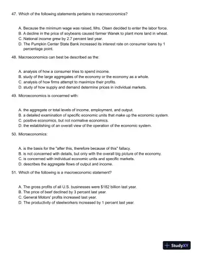 Microeconomics 17th Edition Test Bank - Page 11 preview image
