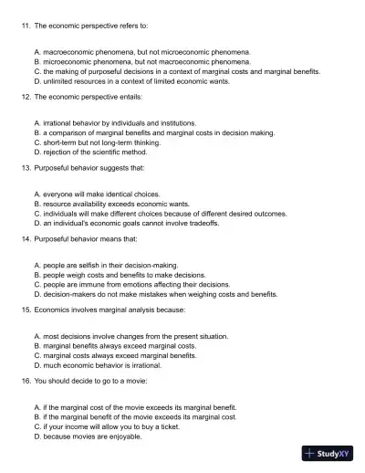 Microeconomics 17th Edition Test Bank - Page 4 preview image