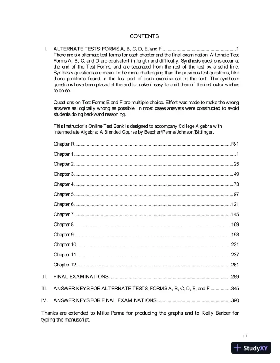 Solution Manual for College Algebra with Intermediate Algebra A Blended Course, page 3