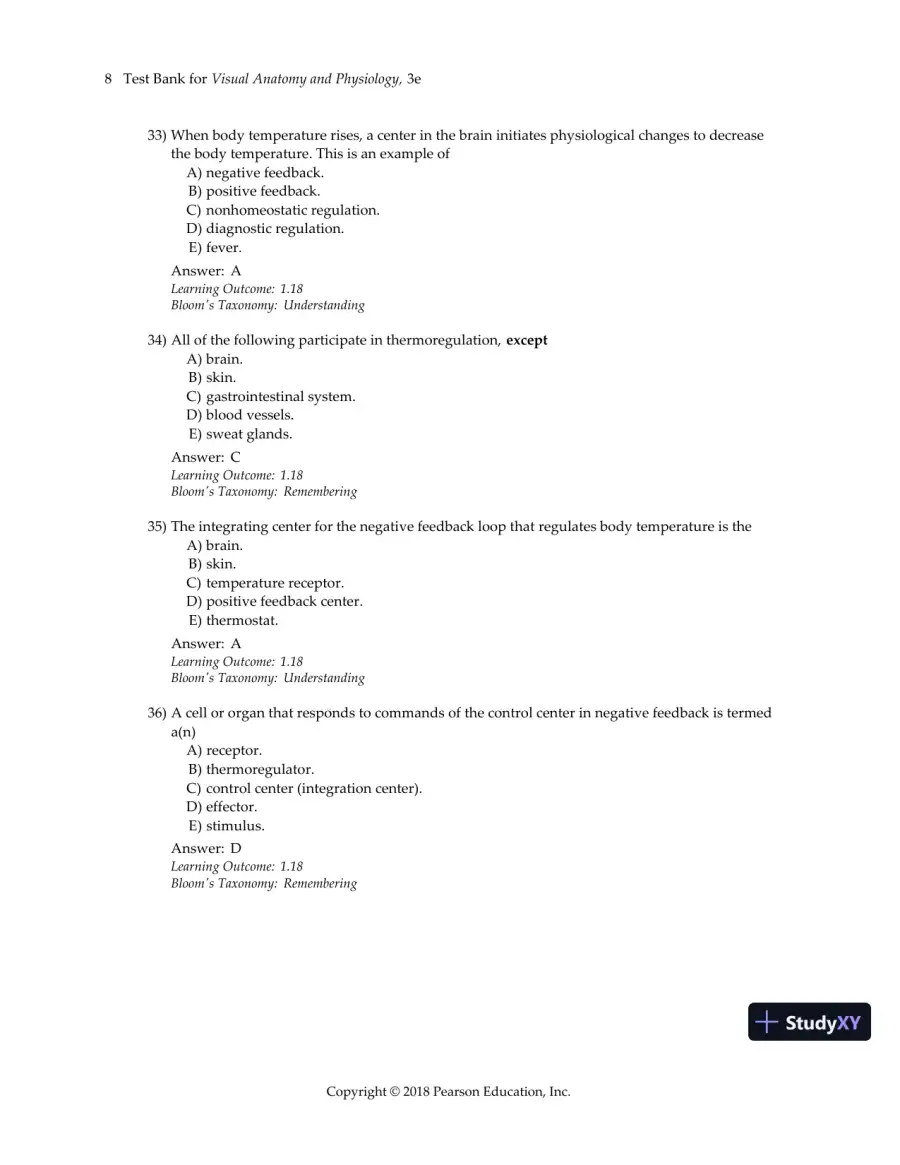 Test Bank For Visual Anatomy & Physiology, 3rd Edition, page 11