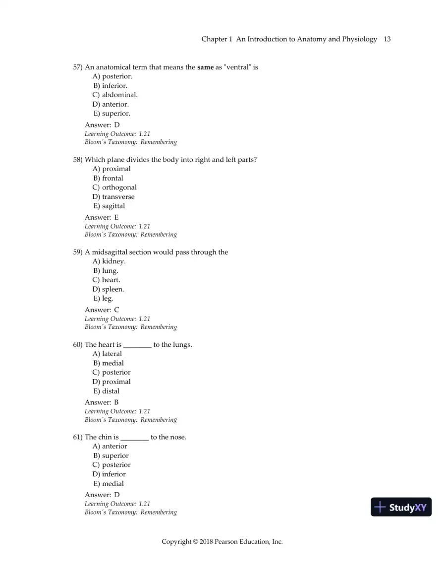 Test Bank For Visual Anatomy & Physiology, 3rd Edition, page 16
