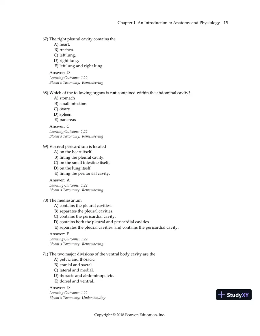 Test Bank For Visual Anatomy & Physiology, 3rd Edition, page 18