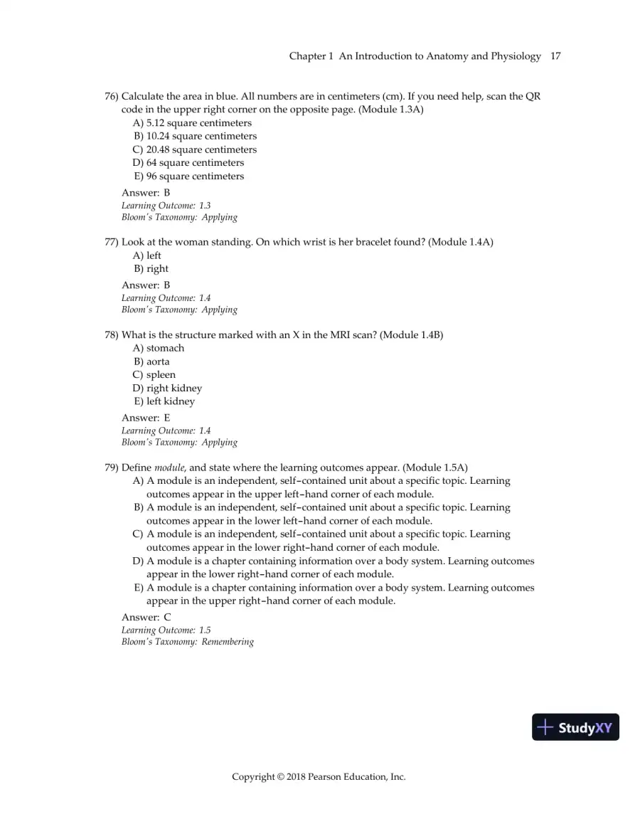 Test Bank For Visual Anatomy & Physiology, 3rd Edition, page 20