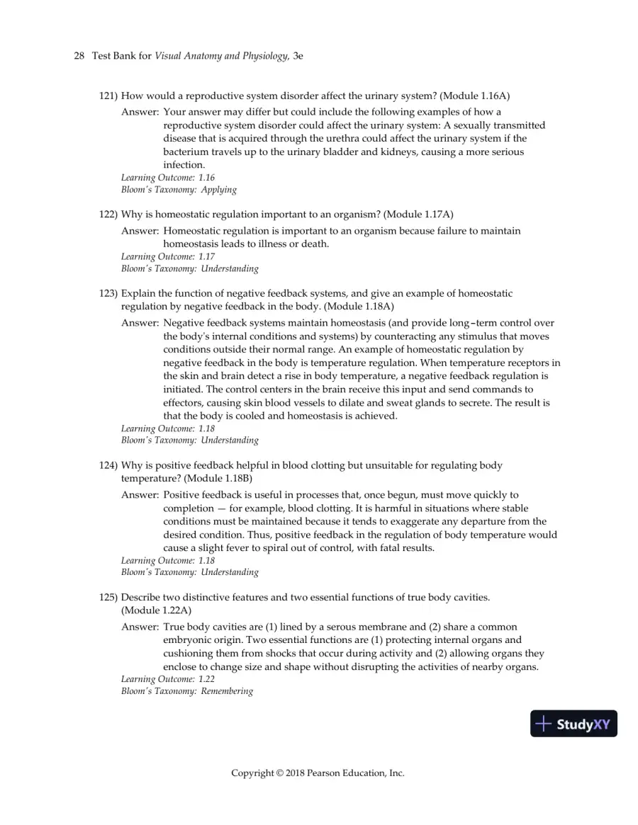 Test Bank For Visual Anatomy & Physiology, 3rd Edition, page 31