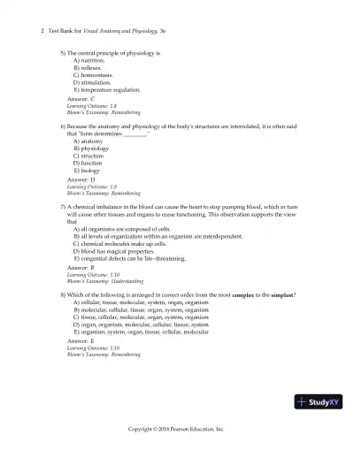 Test Bank For Visual Anatomy & Physiology, 3rd Edition - Page 5 preview image