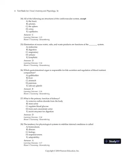 Test Bank For Visual Anatomy & Physiology, 3rd Edition - Page 9 preview image