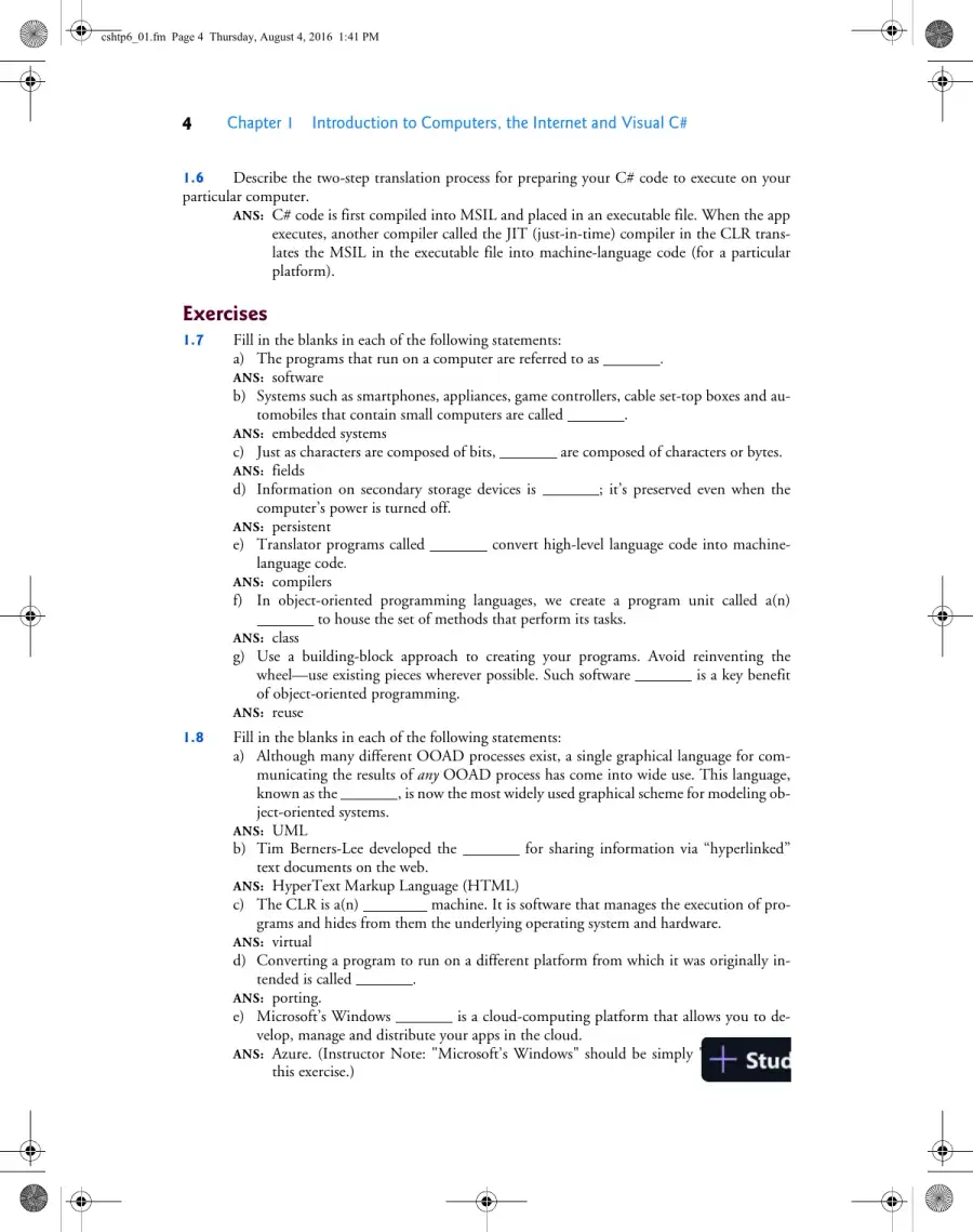 Solution Manual for Visual C# How to Program, 6th Edition, page 5