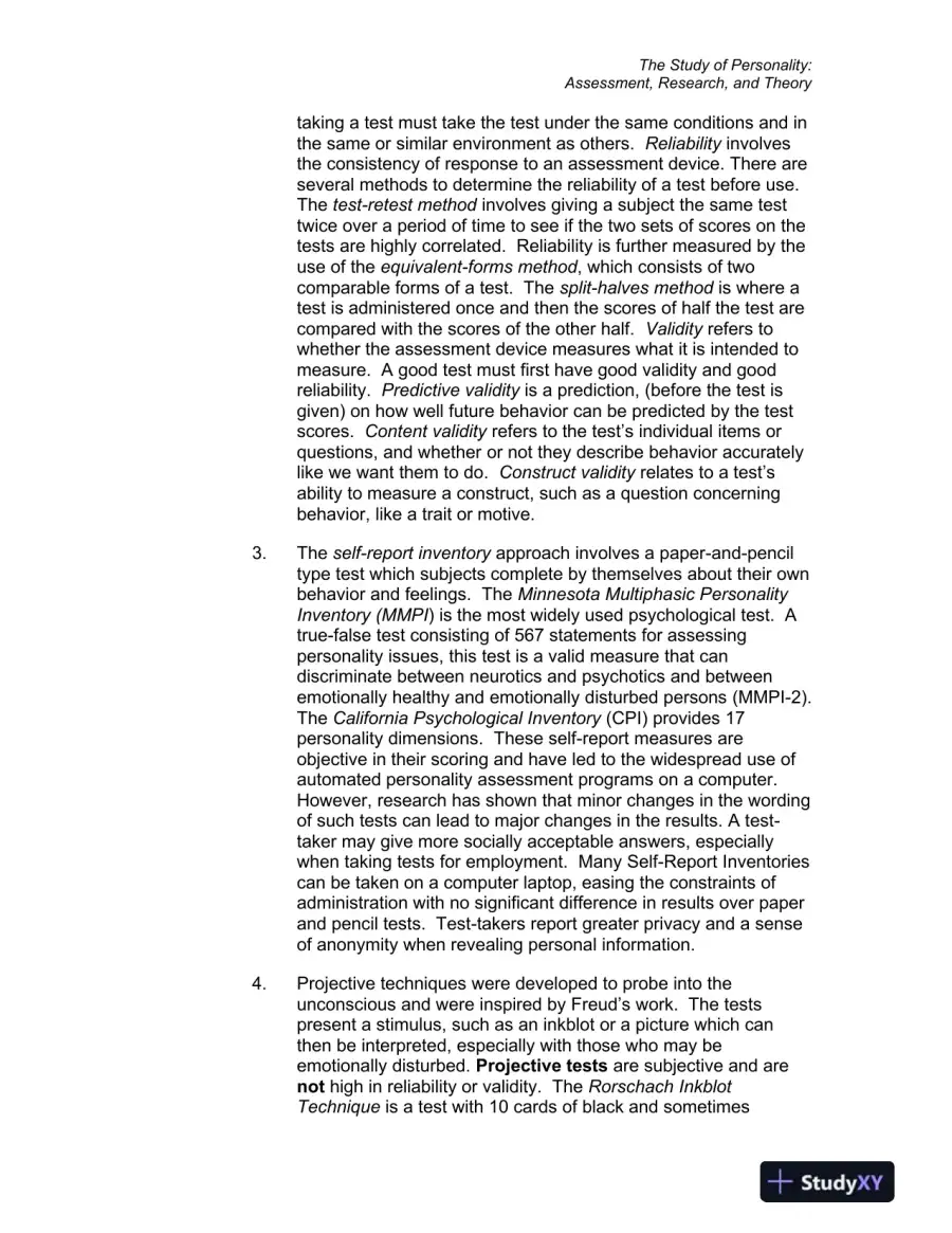Theories Of Personality, Australian Edition Class Notes, page 4