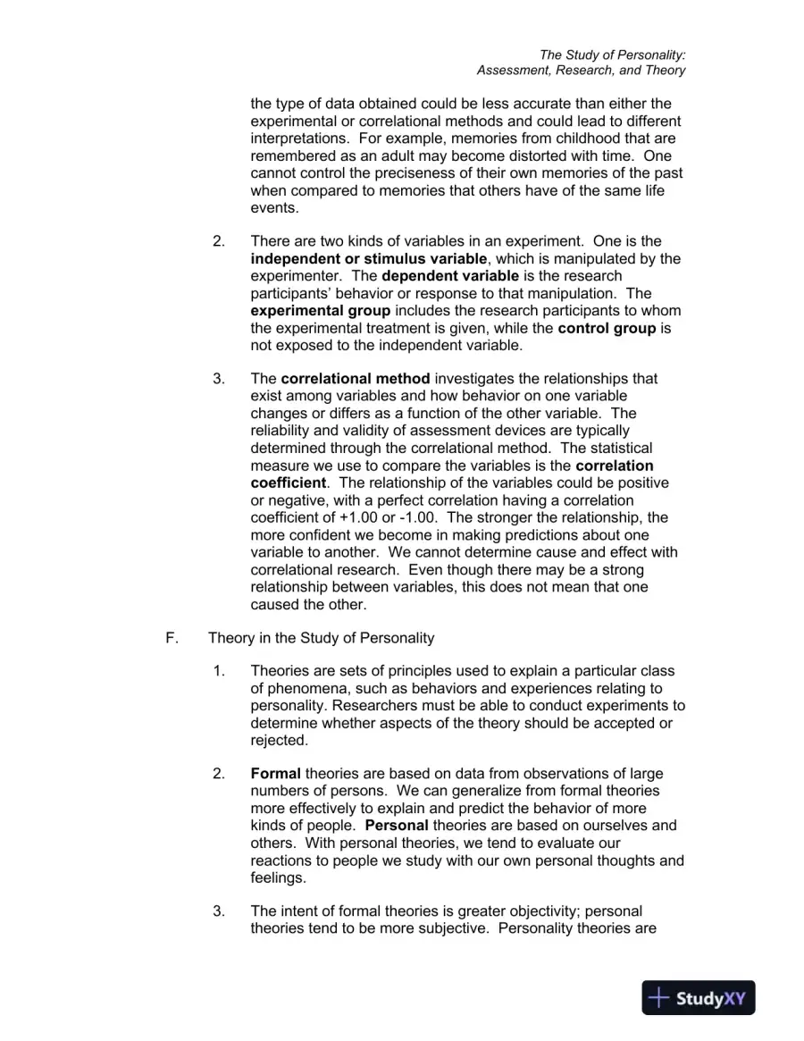 Theories Of Personality, Australian Edition Class Notes, page 6