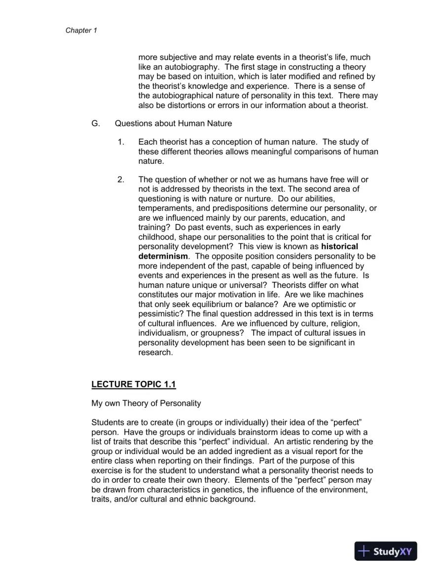 Theories Of Personality, Australian Edition Class Notes, page 7