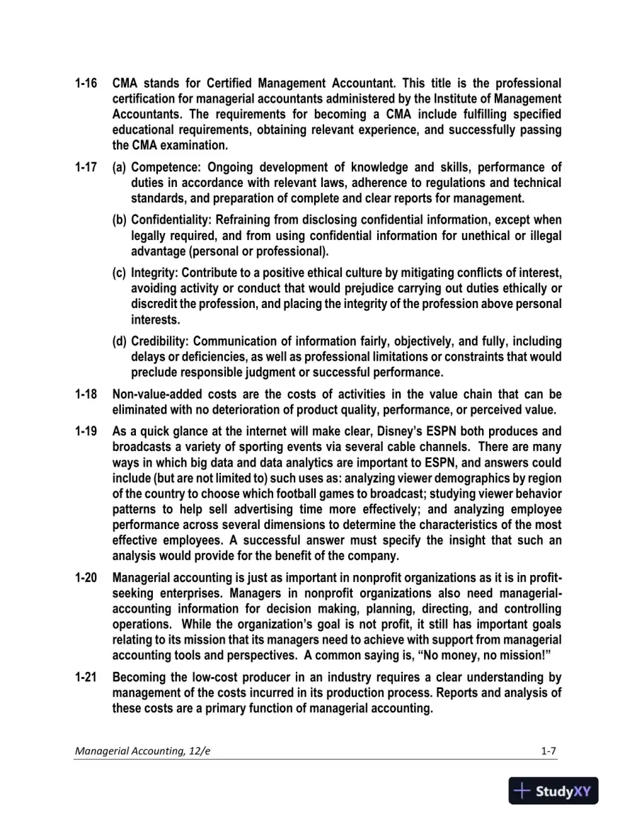 Solution Manual for Managerial Accounting: Creating Value in a Dynamic Business Environment, 12th Edition, page 8