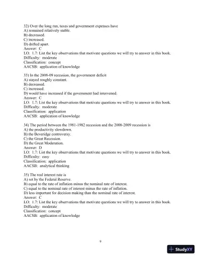 Test Bank for Macroeconomics, 6th Edition - Page 10 preview image