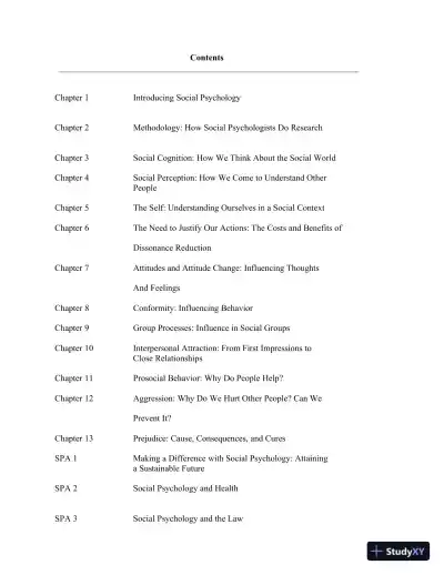 Test Bank For Social Psychology, 8th Edition - Page 10 preview image