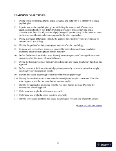 Test Bank For Social Psychology, 8th Edition - Page 12 preview image