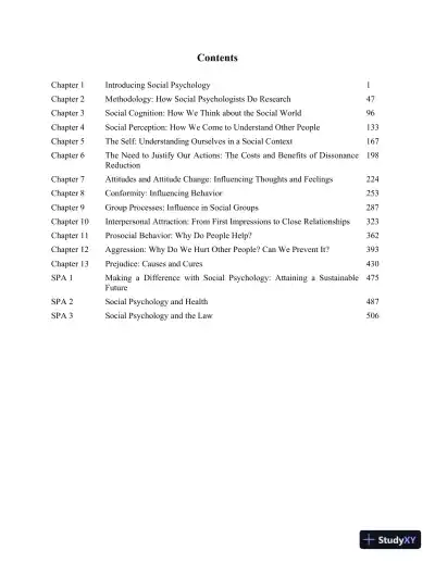 Test Bank For Social Psychology, 8th Edition - Page 3 preview image