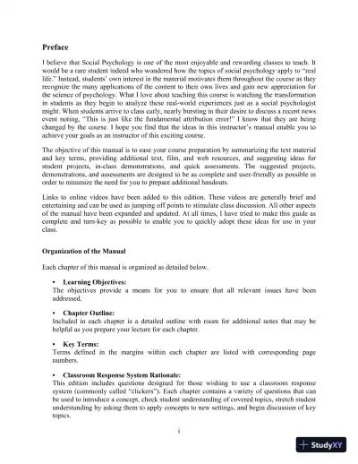 Test Bank For Social Psychology, 8th Edition - Page 4 preview image