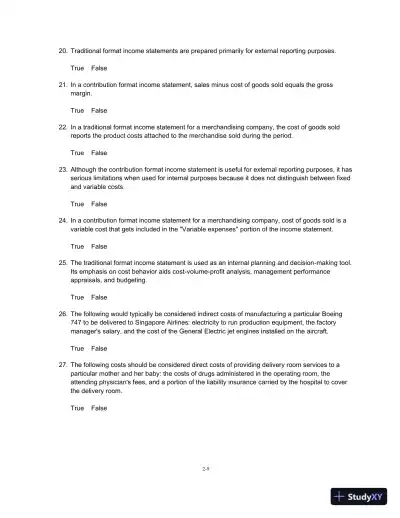 Test Bank For Managerial Accounting For Managers, 3rd Edition - Page 10 preview image