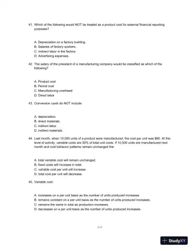Test Bank For Managerial Accounting For Managers, 3rd Edition - Page 14 preview image