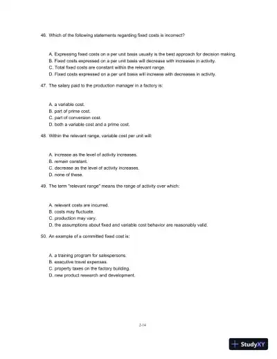 Test Bank For Managerial Accounting For Managers, 3rd Edition - Page 15 preview image