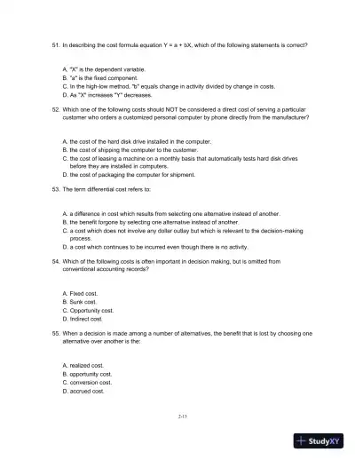 Test Bank For Managerial Accounting For Managers, 3rd Edition - Page 16 preview image