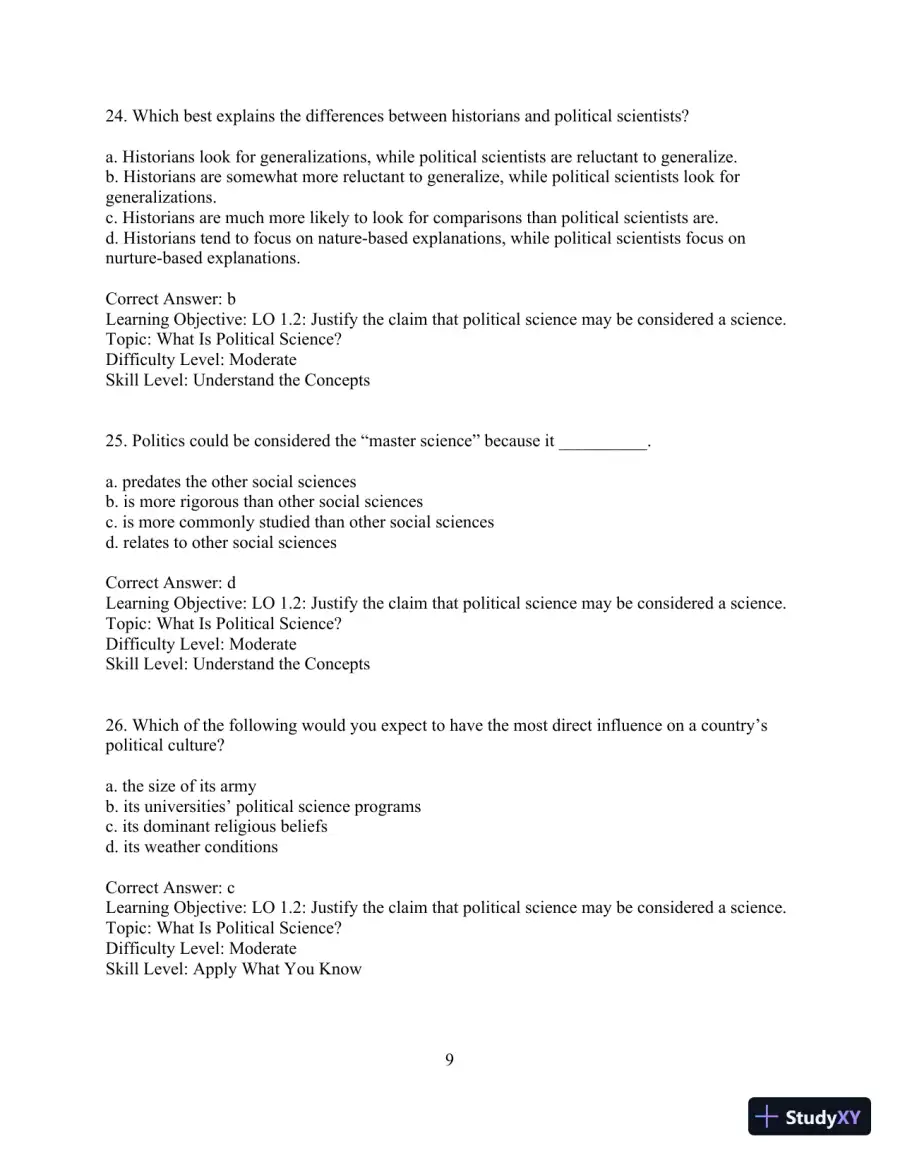 Test Bank for Political Science: An Introduction, 14th Edition, page 12