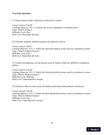 Test Bank for Political Science: An Introduction, 14th Edition - Page 21 preview image