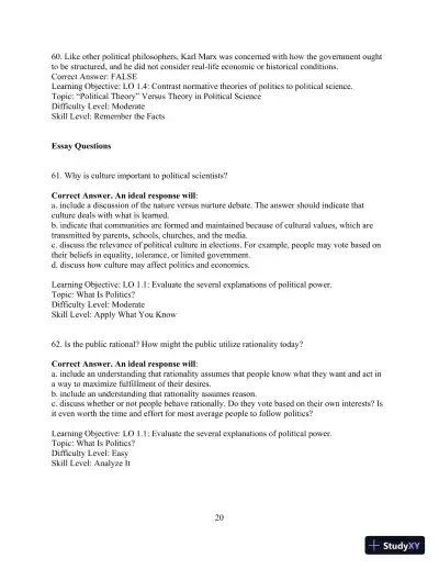 Test Bank for Political Science: An Introduction, 14th Edition - Page 23 preview image