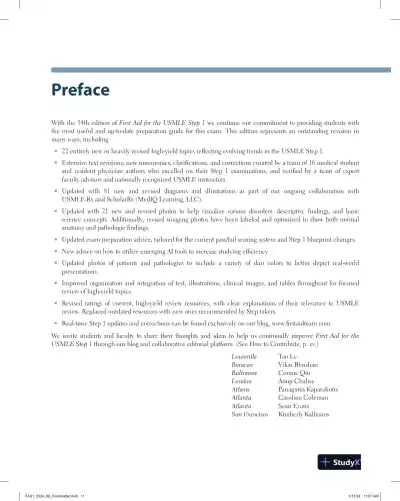 First Aid for the USMLE Step 1 2024: A Student-to-Student Guide (2024) - Page 12 preview image