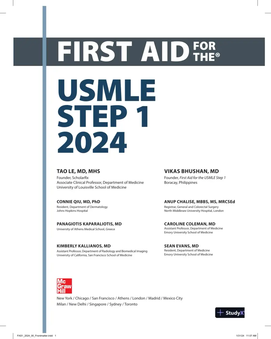 First Aid for the USMLE Step 1 2024: A Student-to-Student Guide (2024), page 3