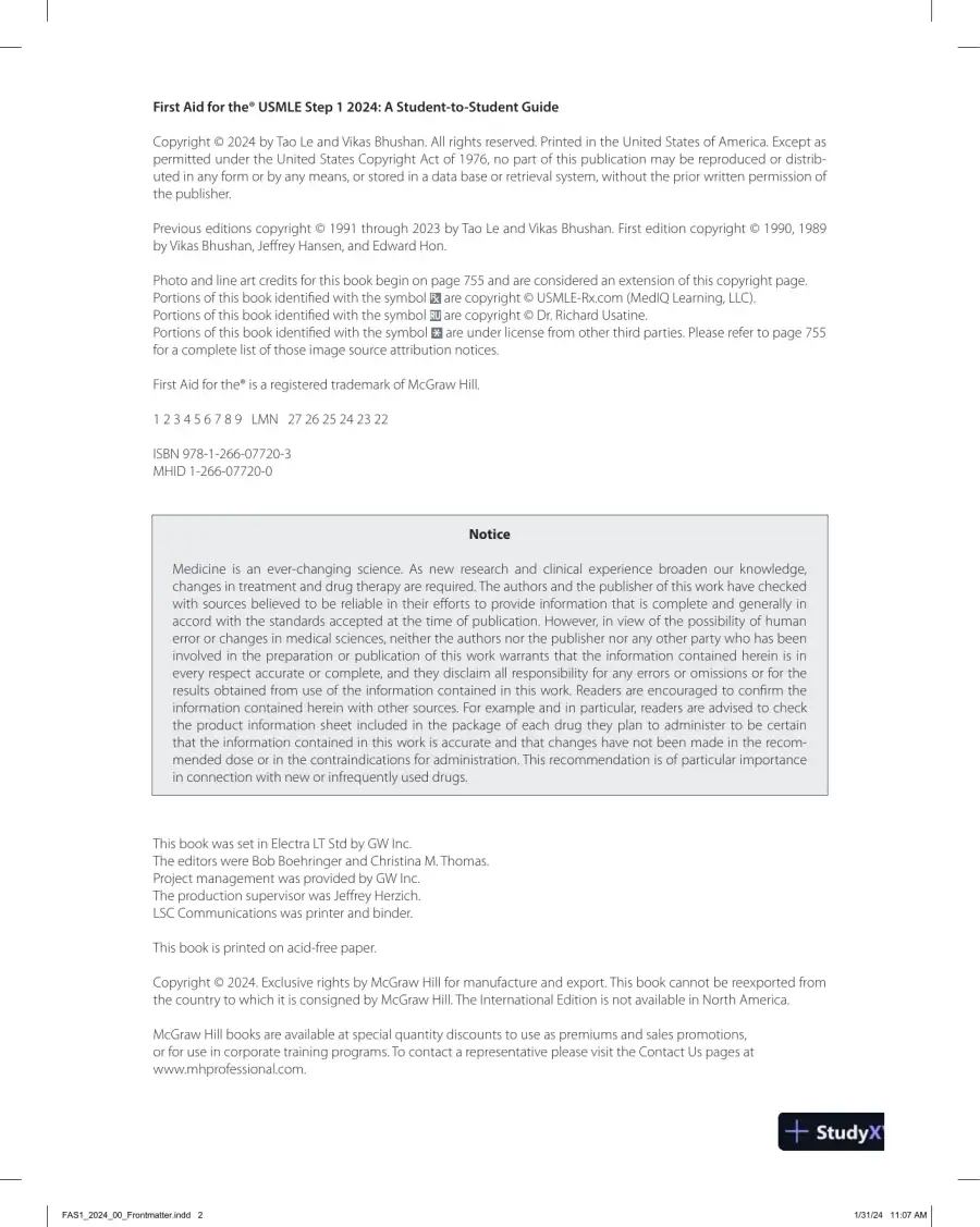 First Aid for the USMLE Step 1 2024: A Student-to-Student Guide (2024), page 4